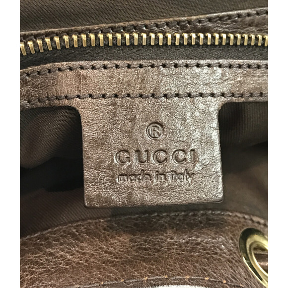 Gucci Shoulder Bag Interlocking Drawstring Leather Bag - Picture 4 of 8